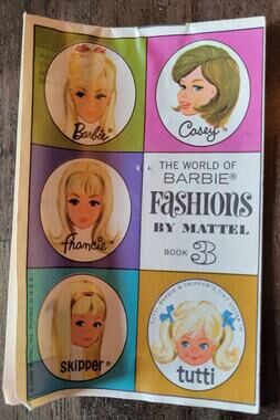 VTG 1966 World of Barbie Fashions Mattel Book 3 Skipper Tutti Casey Francie 6 pg